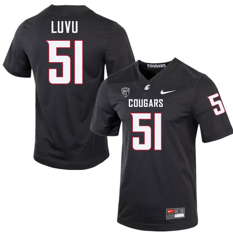 Frankie Luvu WSU Cougars Jersey.Washington State Cougars #51 Frankie Luvu Jersey Youth-Charcoal